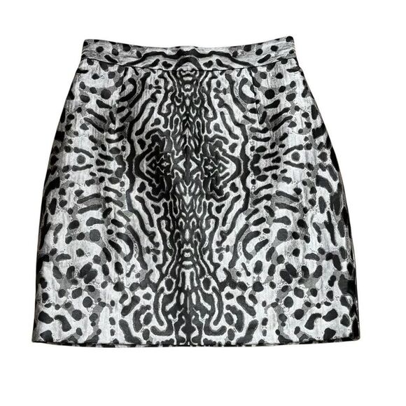 Proenza Schouler Cloque Jaquard Mini Skirt in Black/White NWT Size 2 - Picture 1 of 6